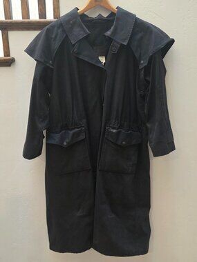 Outback Trading Company Men’s Large Oilskin Duster Black Brown 2052